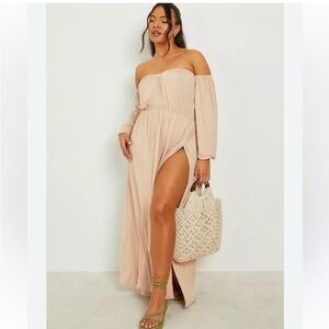 Boohoo Off-Shoulder Maxi Dress